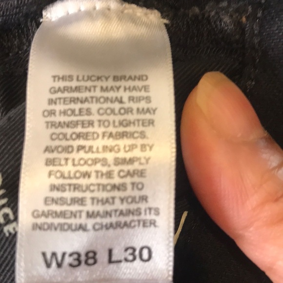 LUCKY BRAND 38x30 NWOT MENS BLACK JEANS - Picture 8 of 12